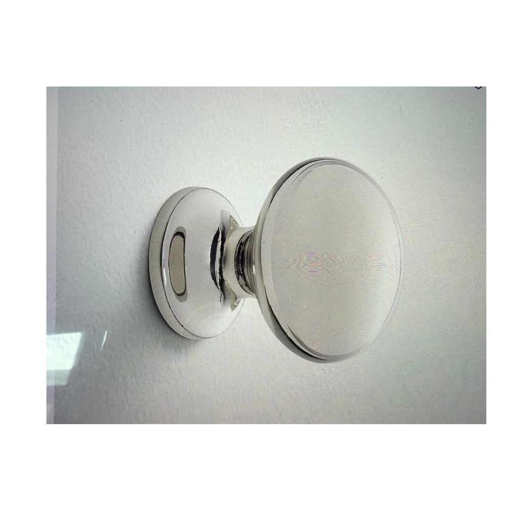 4 Pottery Barn Classic Round Cabinet Knobs Polished Nickel 1.25 Inch